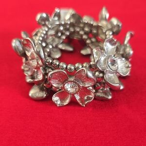 Silver Floral Women's Bracelet